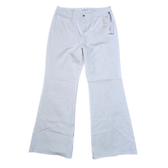 Liz Claiborne High Rise Flare Jeans White Denim Pants - Picture 2 of 8